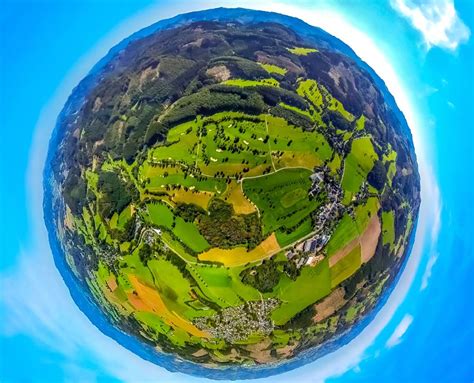 Hansestadt Attendorn Von Oben Fish Eye Perspektive Stausee