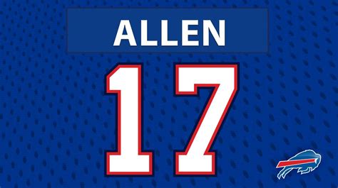 Josh Allen. Number 17. Buffalo Bills QB. Jersey numbers for the new ...