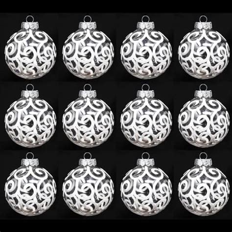 Sleetly White Christmas Baubles For Christmas Tree Decorations Large