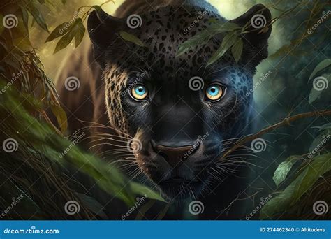 Black Panther Hunting Prey