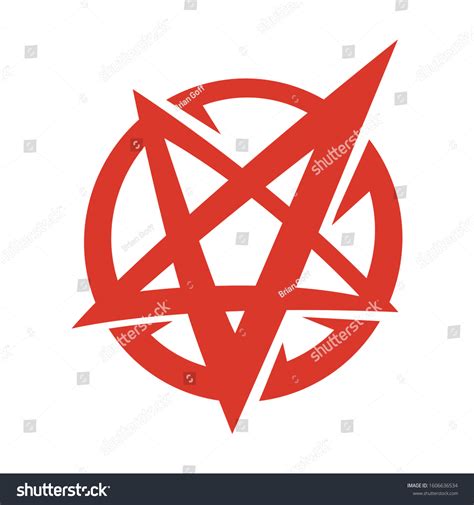 Satanic Pentagram Inverted Star Symbol Cartoon Stock Vector (Royalty ...