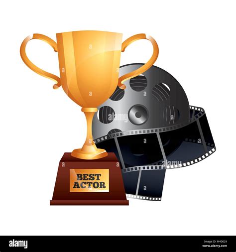 best actor gold trophy cup award reel film movie Stock Vector Image ...