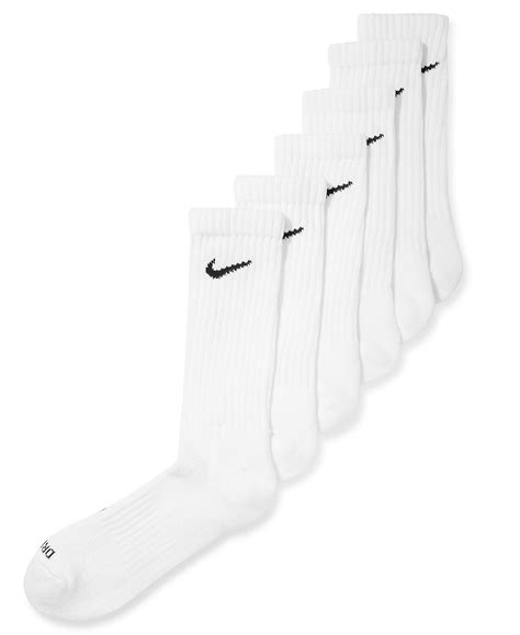 Nike Socks Dri Fit Crew 6 Pairs White Cheapundies