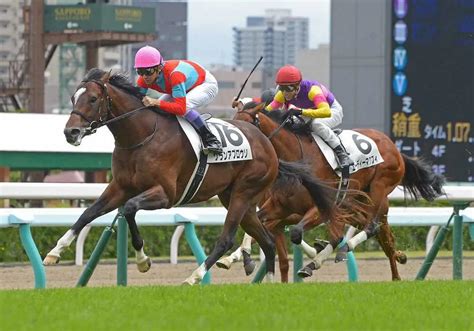 札幌5r新馬戦ゴール前の直線で先頭に立ち逃げ切った（16）グランアプロウソ武 豊騎手（撮影・千葉茂） ― スポニチ Sponichi