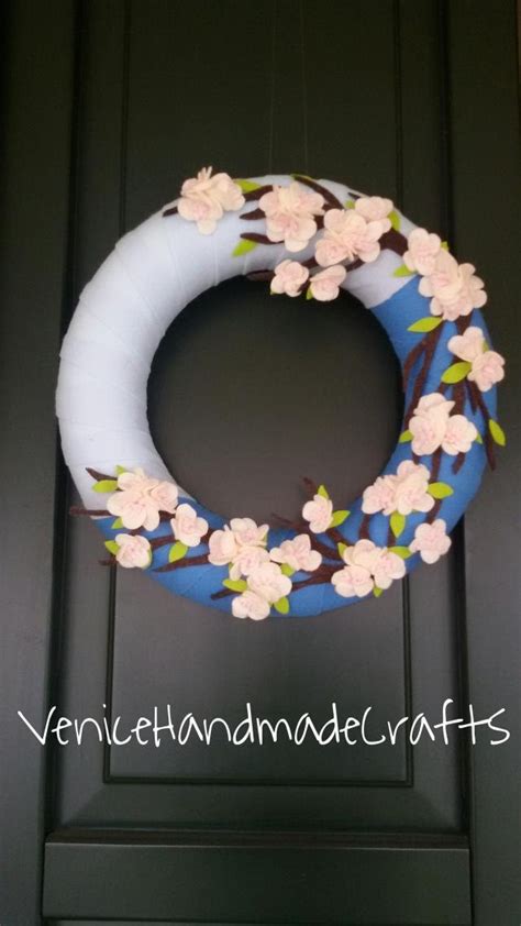 Spring felt wreath flower wreath wreath with flowers summer