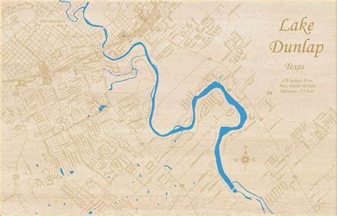 an old map of lake dunlap texas with the name and location on it