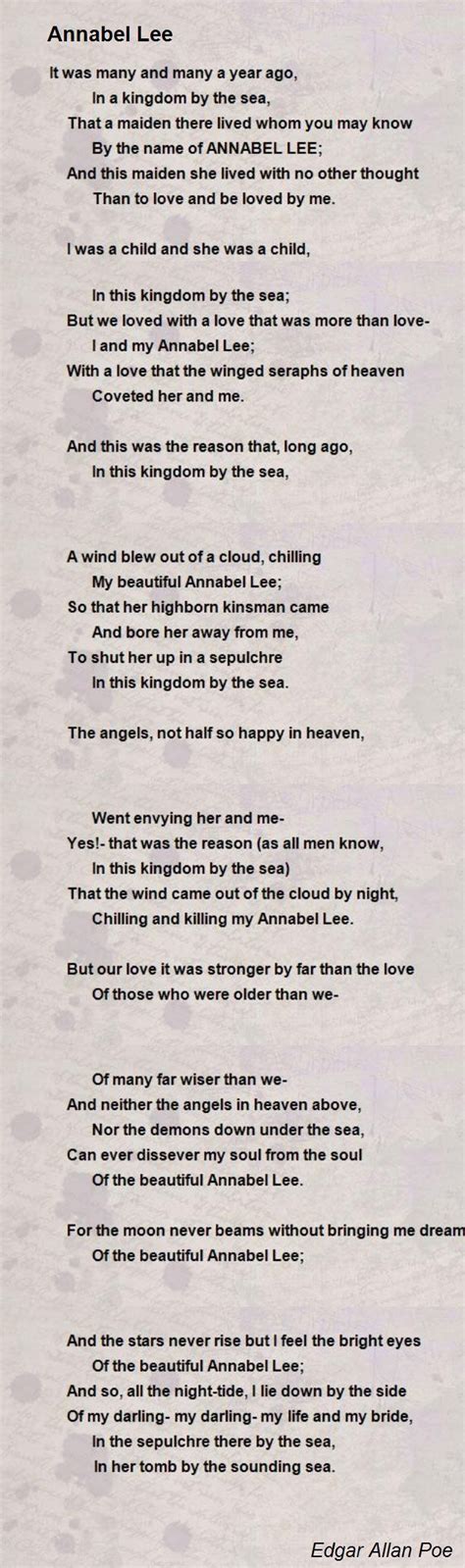 Analysis Of The Poem Annabel Lee