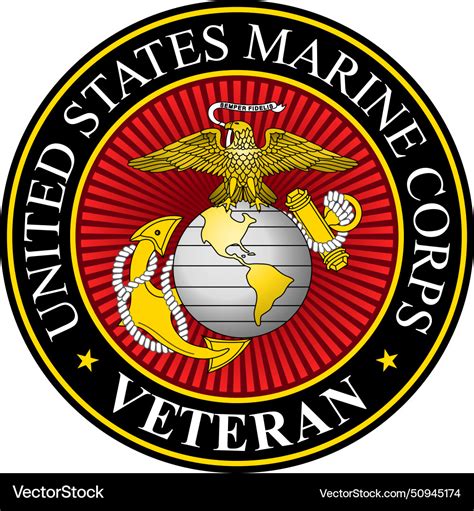 Seal of the united states marine corps veteran Vector Image