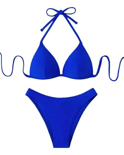 Traje De Baño Bikini Sexy Push Up Unicolor Colores Meses sin intereses