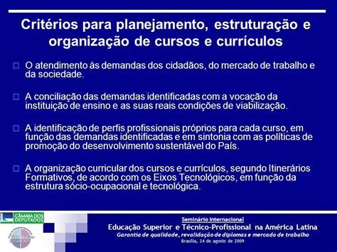 Semin Rio Internacional Educa O Superior E T Cnico Profissional Na