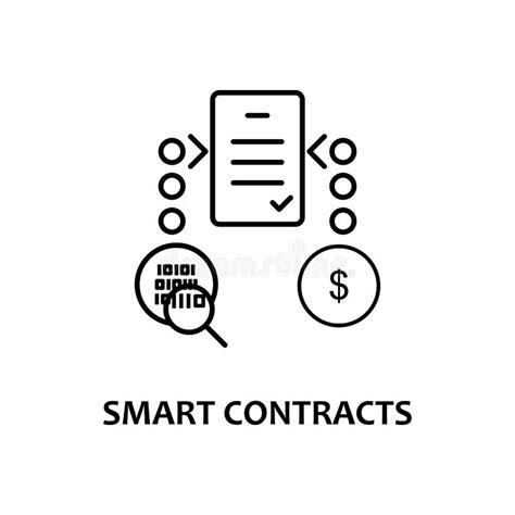 Smart Contracts Icon Elements Of Bitcoin Blockchain In Neon Style