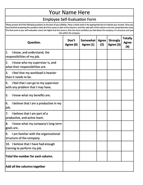 46 Employee Evaluation Forms Performance Review Examples Employee