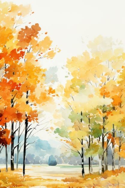 premium ai image autumn forest landscape  path  falling leaves