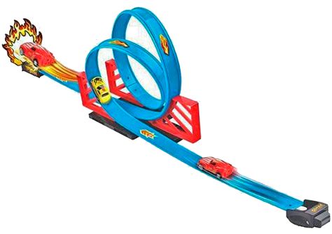 Pista De Carrinho Duplo Looping 360 a Fricção Tipo Hotwheels Braskit