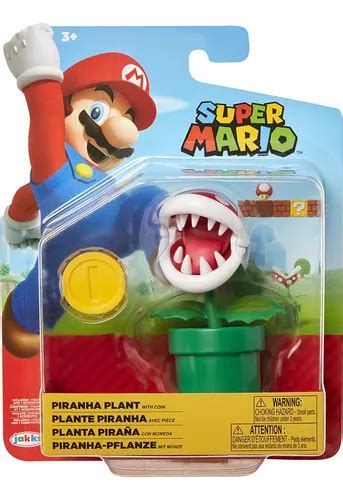 Super Mario Figura Articulada Planta Piraña Con Accesorio