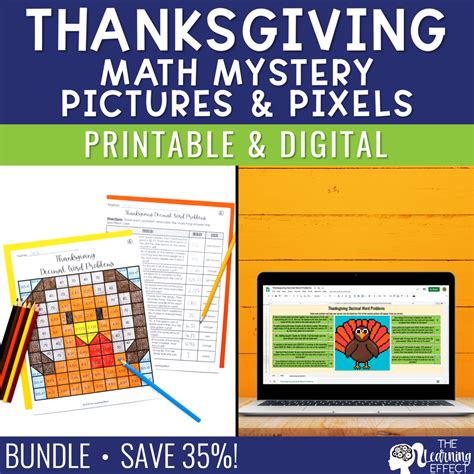 Thanksgiving Math Mystery Pictures And Pixel Art BUNDLE Shop The