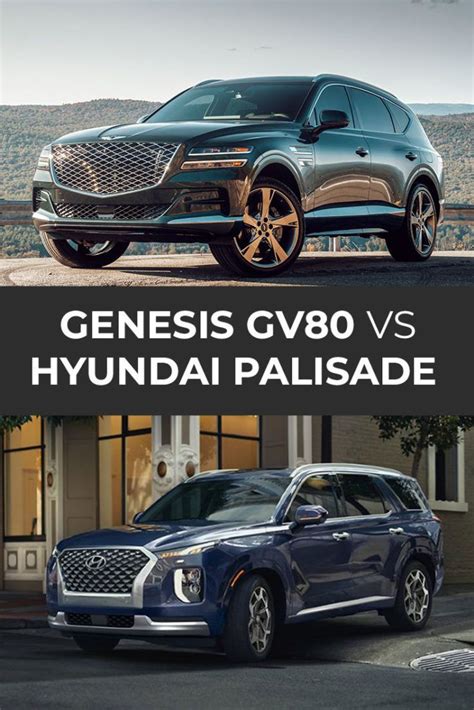 Genesis Gv80 Vs Hyundai Palisade In 2021 Hyundai Palisades Luxury Suv