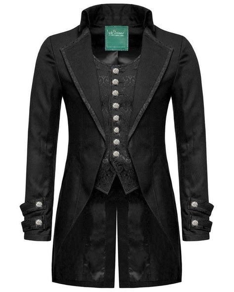 100 Cotto Mens Gothic Morning Jacket Tailcoat Black Steampunk