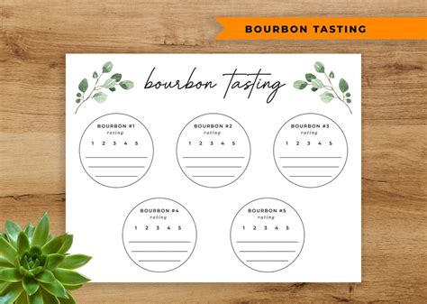 Bourbon Tasting Notes, Printable Bourbon Tasting Placemat, Rate Your ...