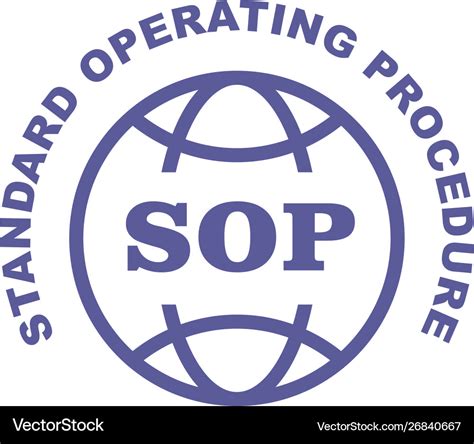 Sop stamp - standard operating procedure emblem Vector Image