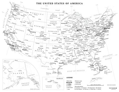 Usa Map Black And White Printable - Printable Maps