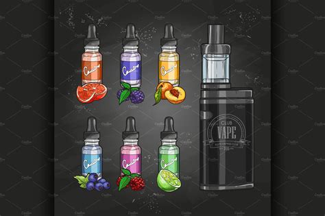 Vector Color Sketch Vape Pen Illustrator Graphics Creative Market