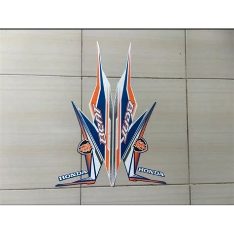 Jual Striping Stiker Lis Motor Honda Beat Cbs Putih Biru Oren