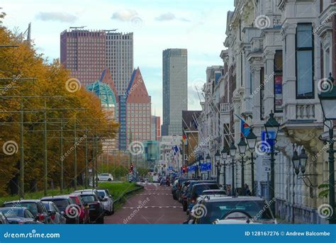 Street View of the Hague City Skyline Editorial Photo - Image of ...