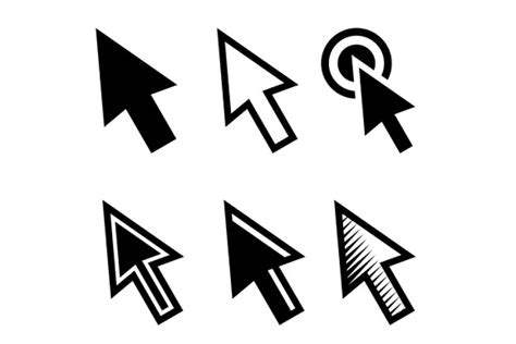 Computer Mouse Cursor Icons Set On Pre Designed Vector Graphics