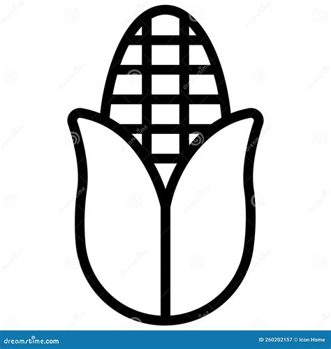 Corn Vector Outline Icon. Modern Thin Line Symbols. Collection of