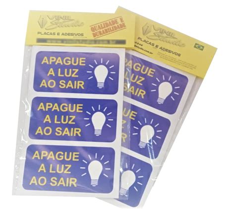 Kit 12 Conjuntos De Adesivos APAGUE A LUZ AO SAIR 72 Unid