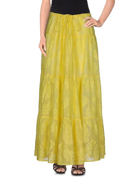 Lyst - Emamó Long Skirt in Yellow