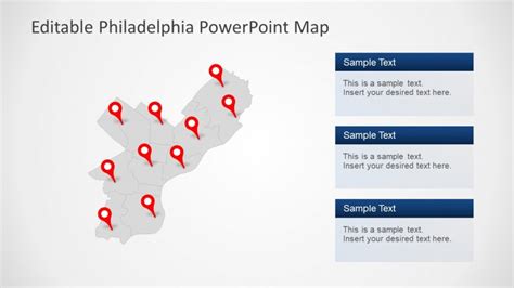 Gray Editable Map Template Slidemodel