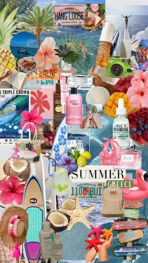 Summer Collage Mood Board Isle Of Paradise Idea Wallpapers IPhone