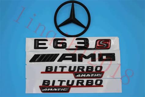 Gloss Black E S Biturbo Trunk Logo Sticker Decal Emblem Badge Package