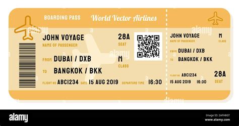 Vector boarding pass. Modern airline ticket for a flight Stock Vector ...