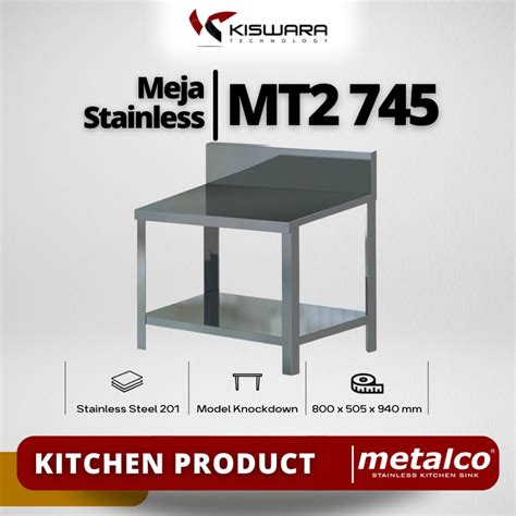 Jual Meja Stainless Steel Metalco Mt Sb Shopee Indonesia