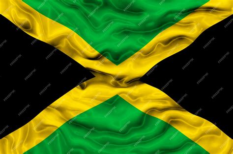 Fondo de la bandera nacional de Jamaica con la bandera de Jamaica ...