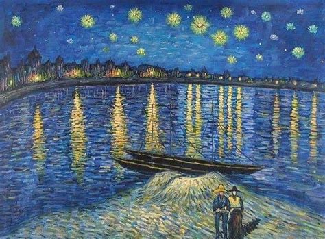 Noite Estrelada Sobre o Ródano Van Gogh 1888 Van gogh art Starry