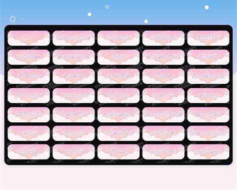 Pink Starry Sky Twitch Panels For Streamers Stream Panels Etsy