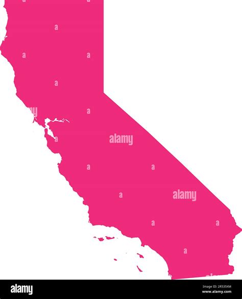 Pink Cmyk Color Map Of California Usa Stock Vector Image And Art Alamy