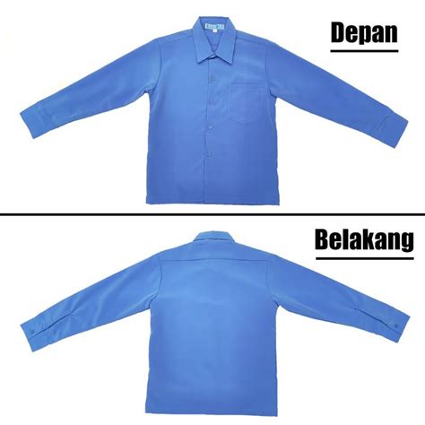 Size Besar Kg Ke Atas Kemeja Biru Lengan Panjang Pengawas Sekolah