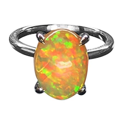 Carat Black Opal And Diamond Platinum Cocktail Ring Estate Fine