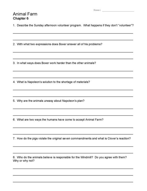 Animal Farm Chapter 7 Worksheet Answers — db-excel.com