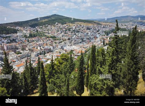 Amazing Panorama Of Lamia City Central Greece Stock Photo Alamy