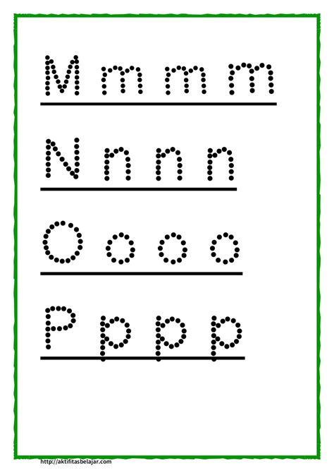 Tulisan Abc Titik Belajar Menulis Huruf Dengan Huruf Titik Titik