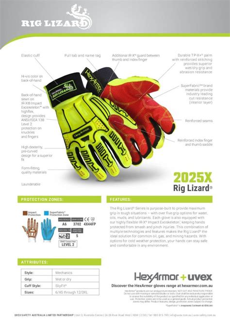 Hexarmor Rig Lizard Safety Gloves 2025x Cut Level F Boost Safety And Workwear