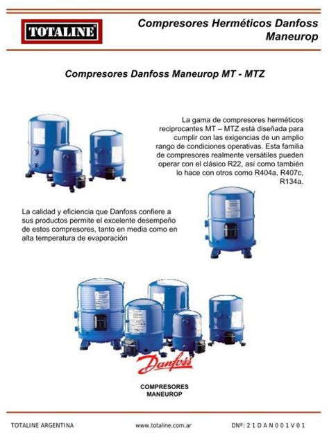 Compresores Herm Ticos Danfoss Maneurop Totaline