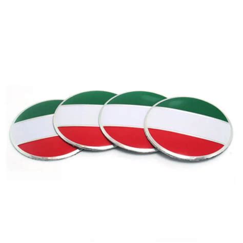 4x Auto Italian Italy Flag Logo Car Styling Wheel Center Hub Cap Cover