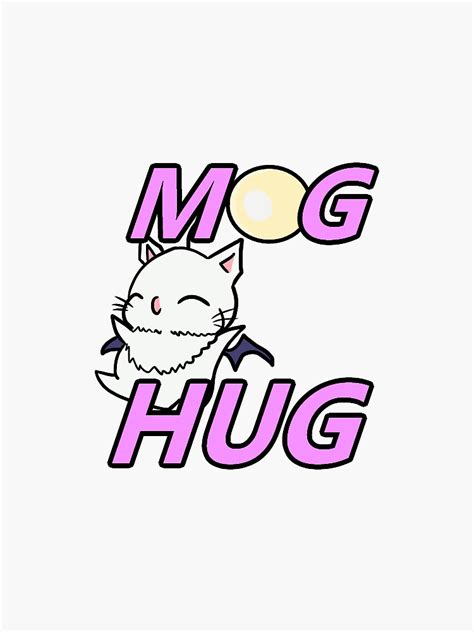 "Mog Hug Emote" Sticker by Materiaboitv | Redbubble